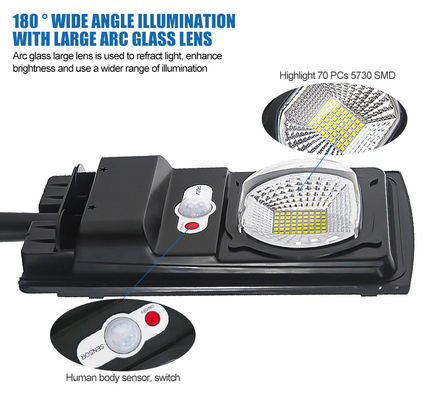 6500K 12v Dc 100W LEDの太陽動力を与えられた街灯110lm/Wの家を使用して