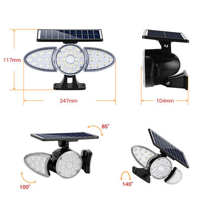 3細道のための頭部100-400LM 38PCS LEDの太陽センサーの壁ライト