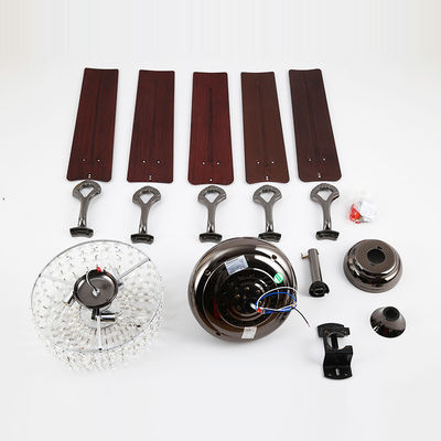 4100K 3600LMの水晶の軽い引き鎖が付いている同じ高さの台紙の天井に付いている扇風機のオフィスの天井に付いている扇風機