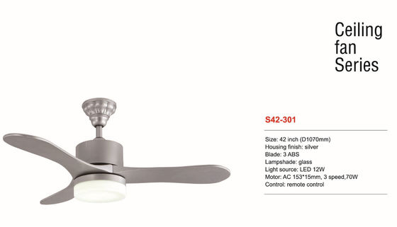 42インチのDimmable LEDの天井に付いている扇風機中断される銀製色のリモート・コントロール取付けられる