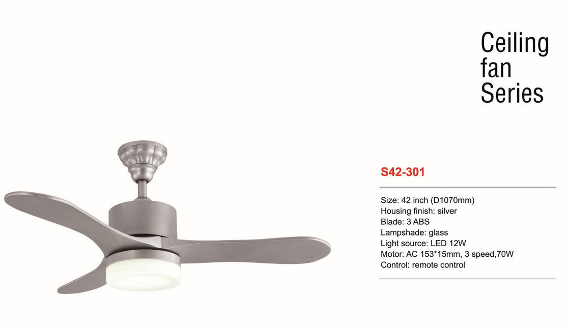 42インチのDimmable LEDの天井に付いている扇風機中断される銀製色のリモート・コントロール取付けられる