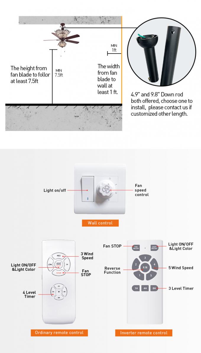 専門職の製造の贅沢なシャンデリアのLEDライトが付いている水晶天井に付いている扇風機