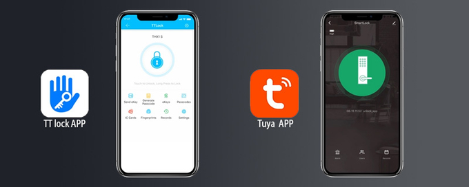 電子ドア ロックのスマートなtuyaのスマートなdeadboltロック セットのwifiパスワード ドア ロック0